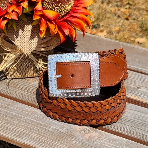 Brighton | Accessories | Vtg Brighton Brown Woven Leather 